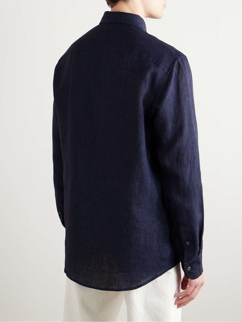 Button-Down Collar Linen Shirt 4