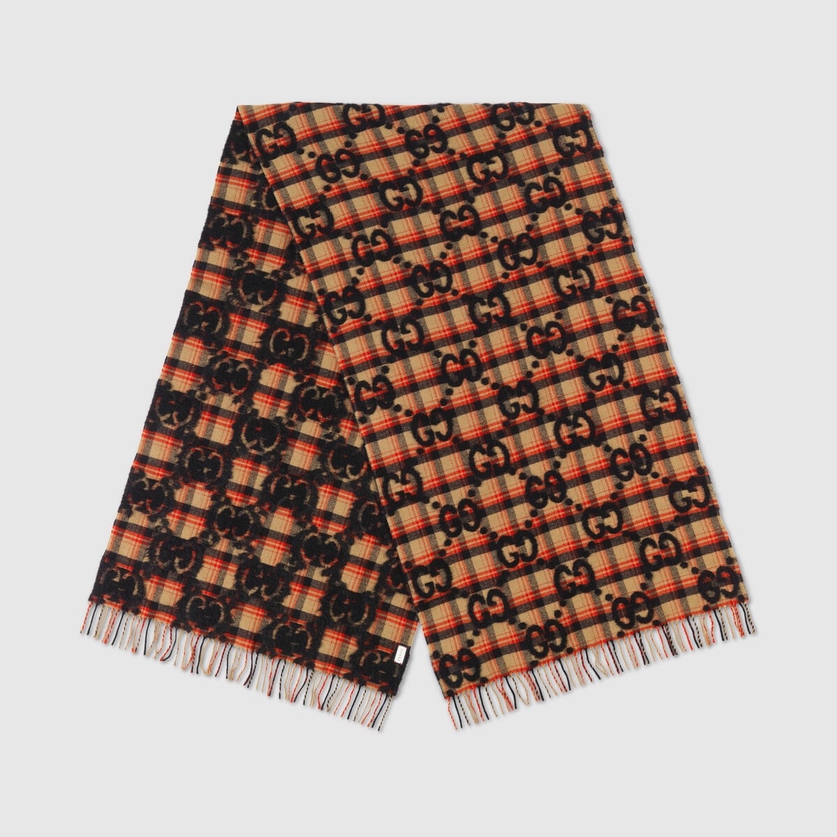 GG jacquard check stole - 2