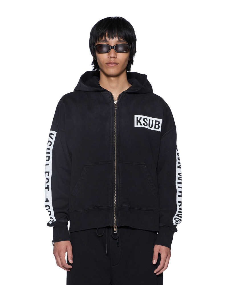 Ksubi KINGS HALEN ZIP HOODIE BLACK FADE outlook