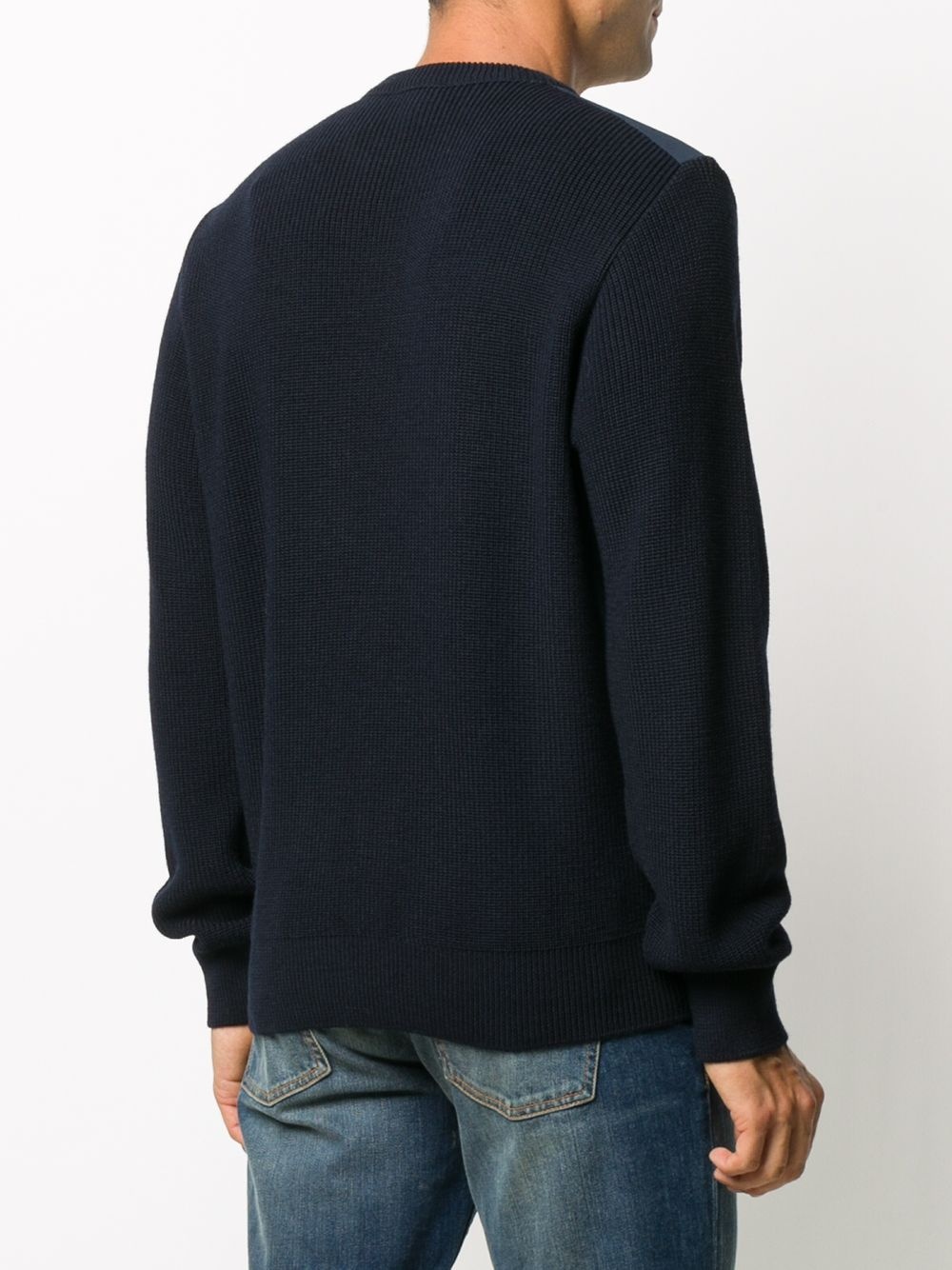 logo patch ribbed jumper - 4