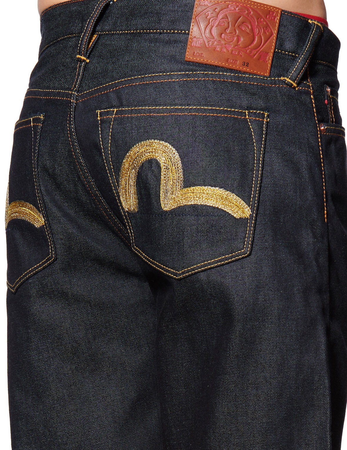 GOLD SEAGULL EMBROIDERED DENIM SHORTS - 5