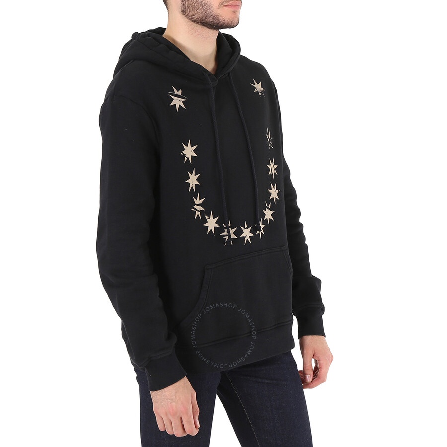 424 Men's Star Print Hoodie In Black - 5