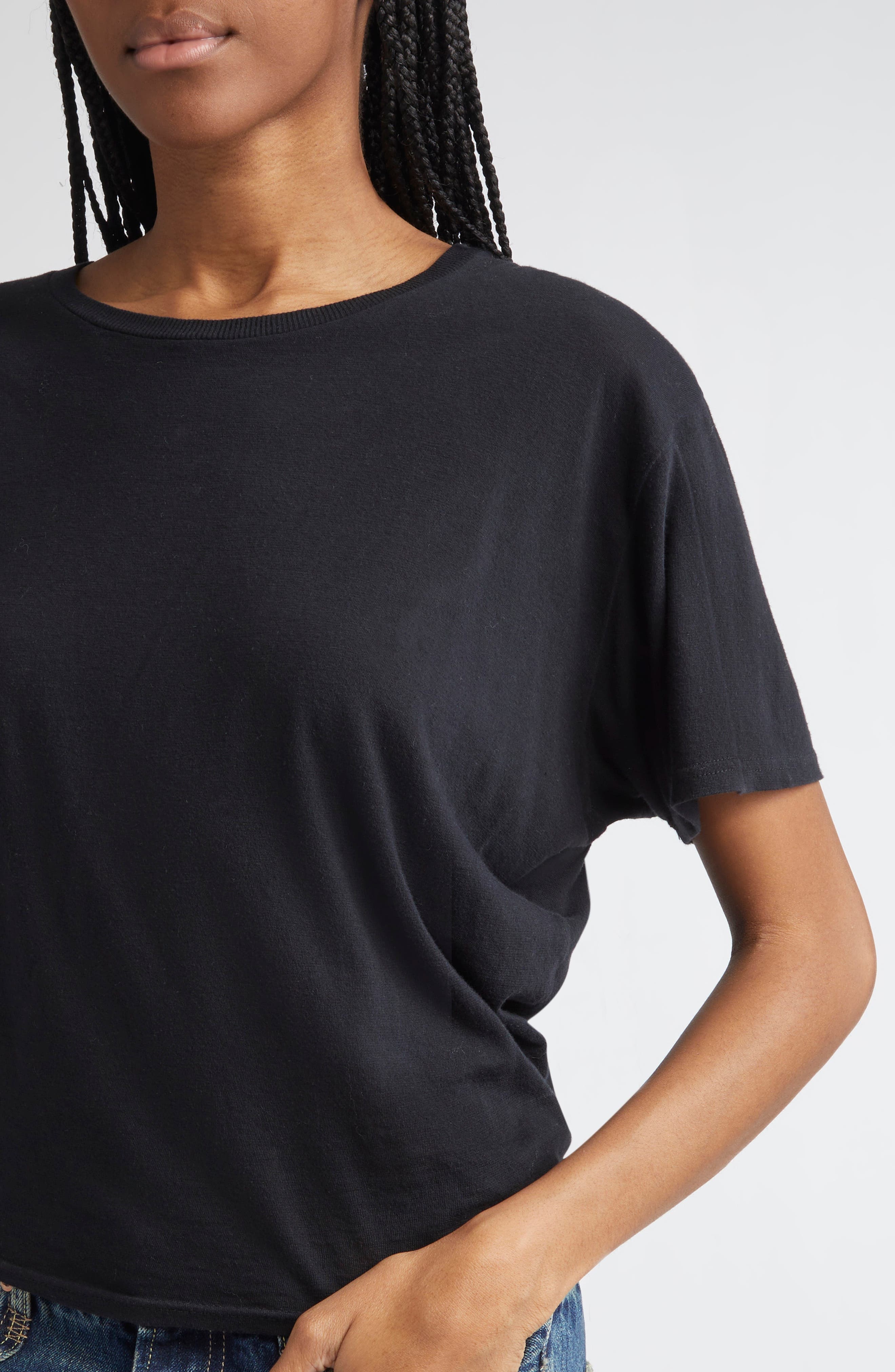 R13 Tight Waist Cotton & Cashmere T-Shirt in Black at Nordstrom - 4