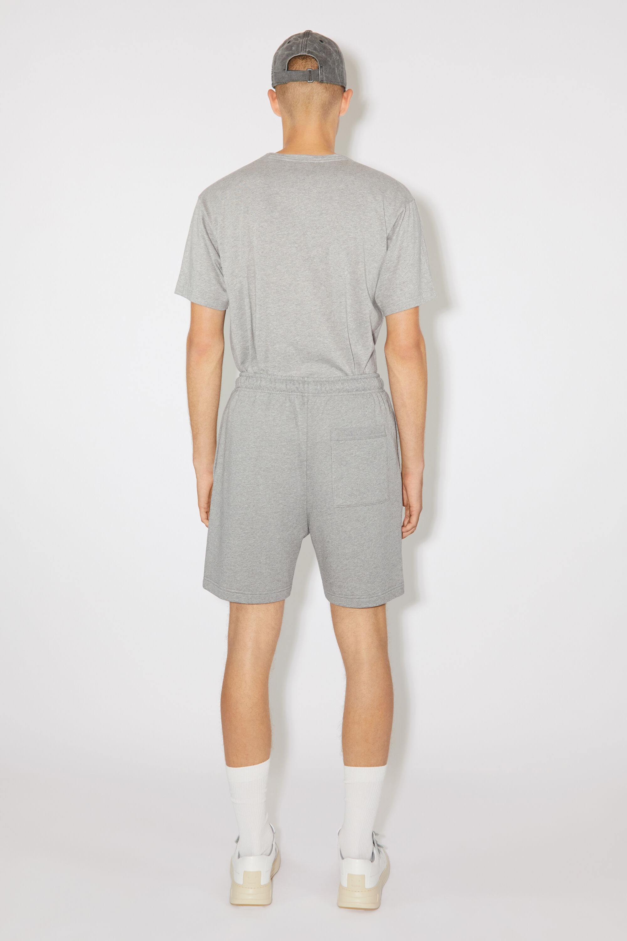 Cotton sweat shorts - Light Grey Melange - 3