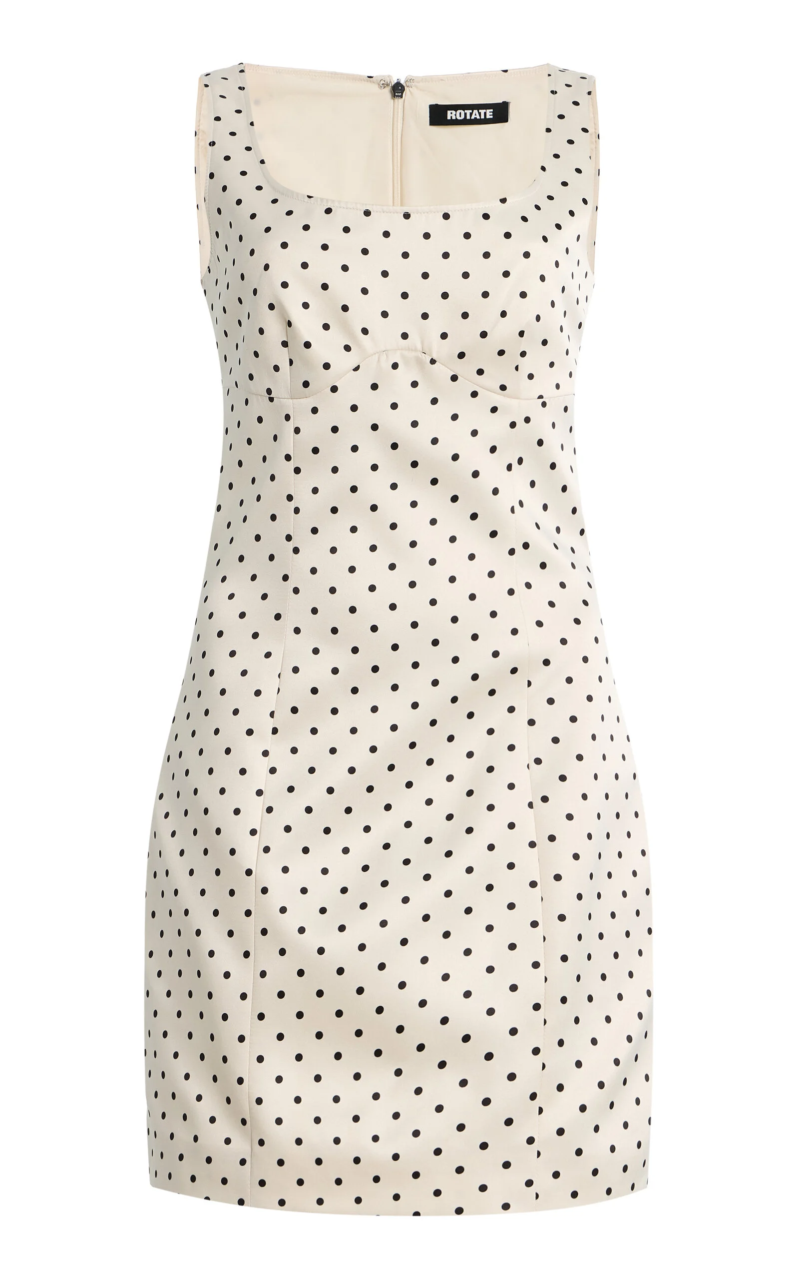 Polka-Dot Satin Mini Dress black/white - 1