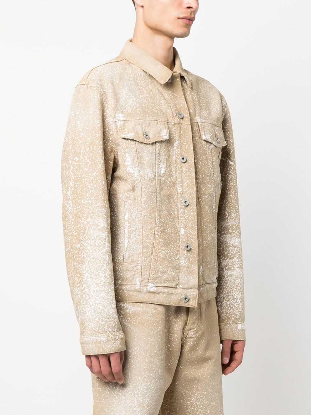paint-splatter denim shirt jacket - 3