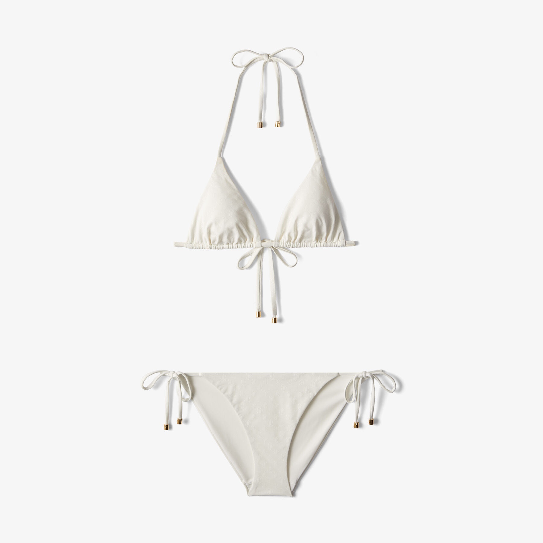 Ariah
Latte JC Monogram-Print Regenerated Nylon and Lycra Triangle Bikini Top - 3