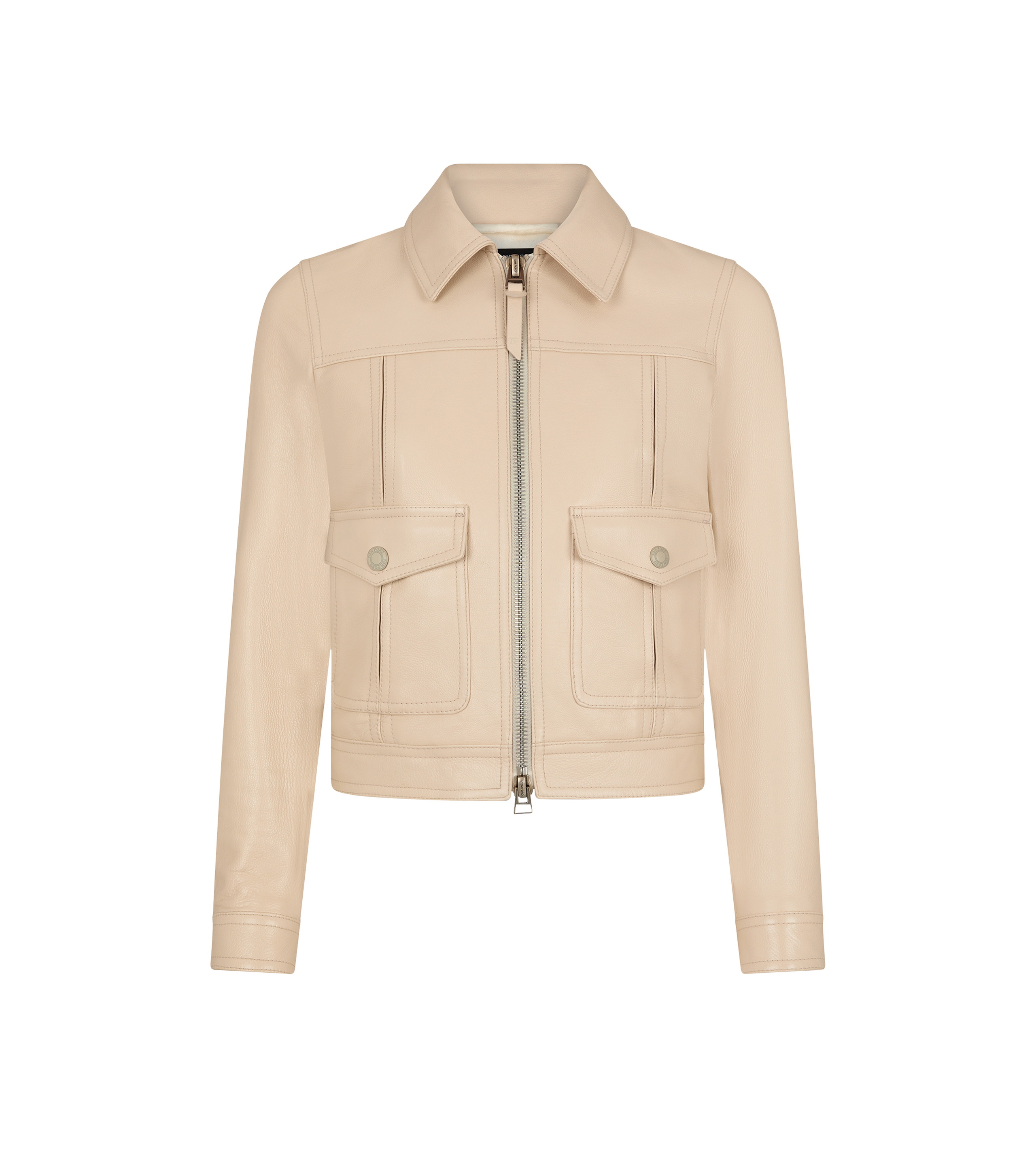 SHINY GRAINY CALF LEATHER BLOUSON - 1