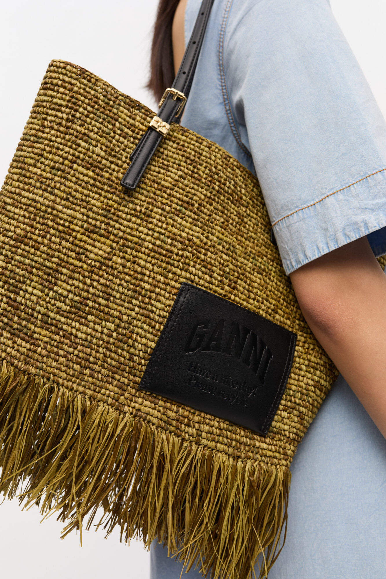 RAFFIA TOTE FRINGES BAG SMALL - 7