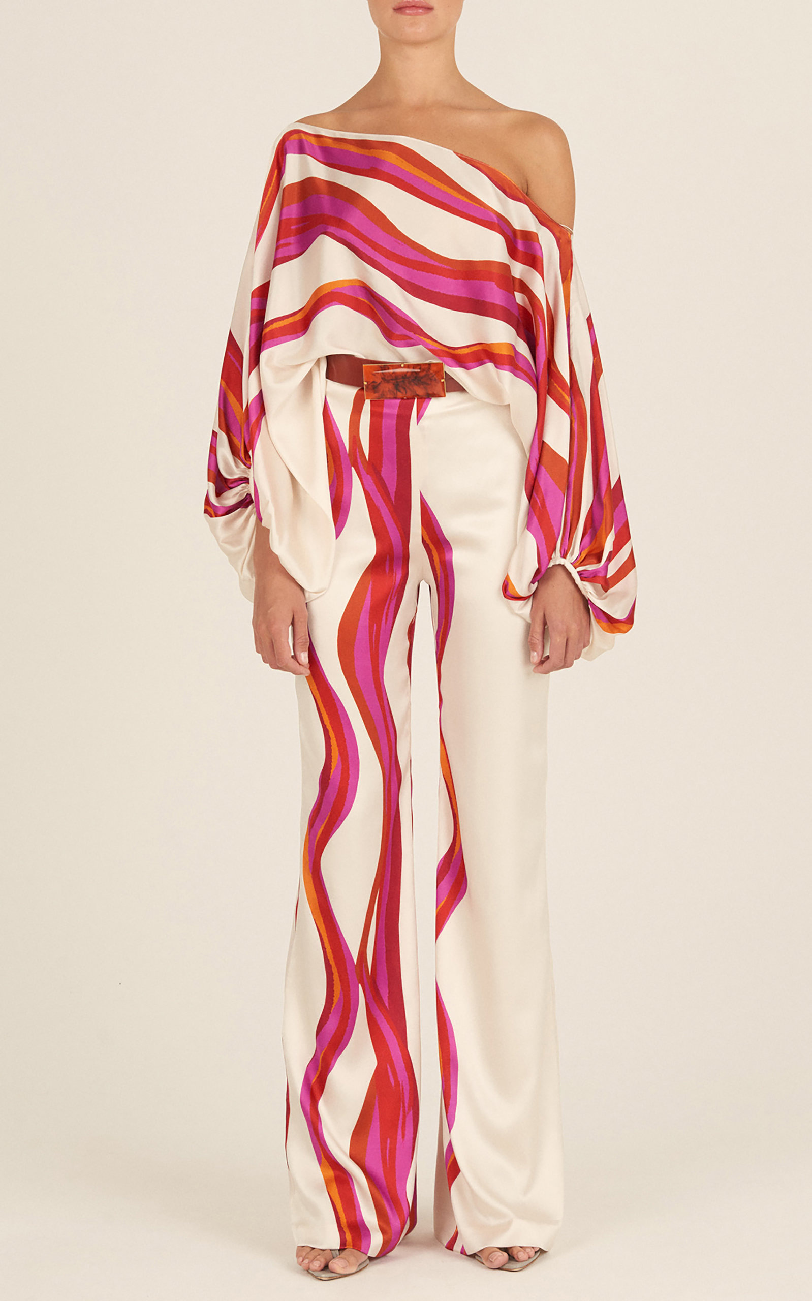 Bellagio Asymmetric Silk Blouse print - 3