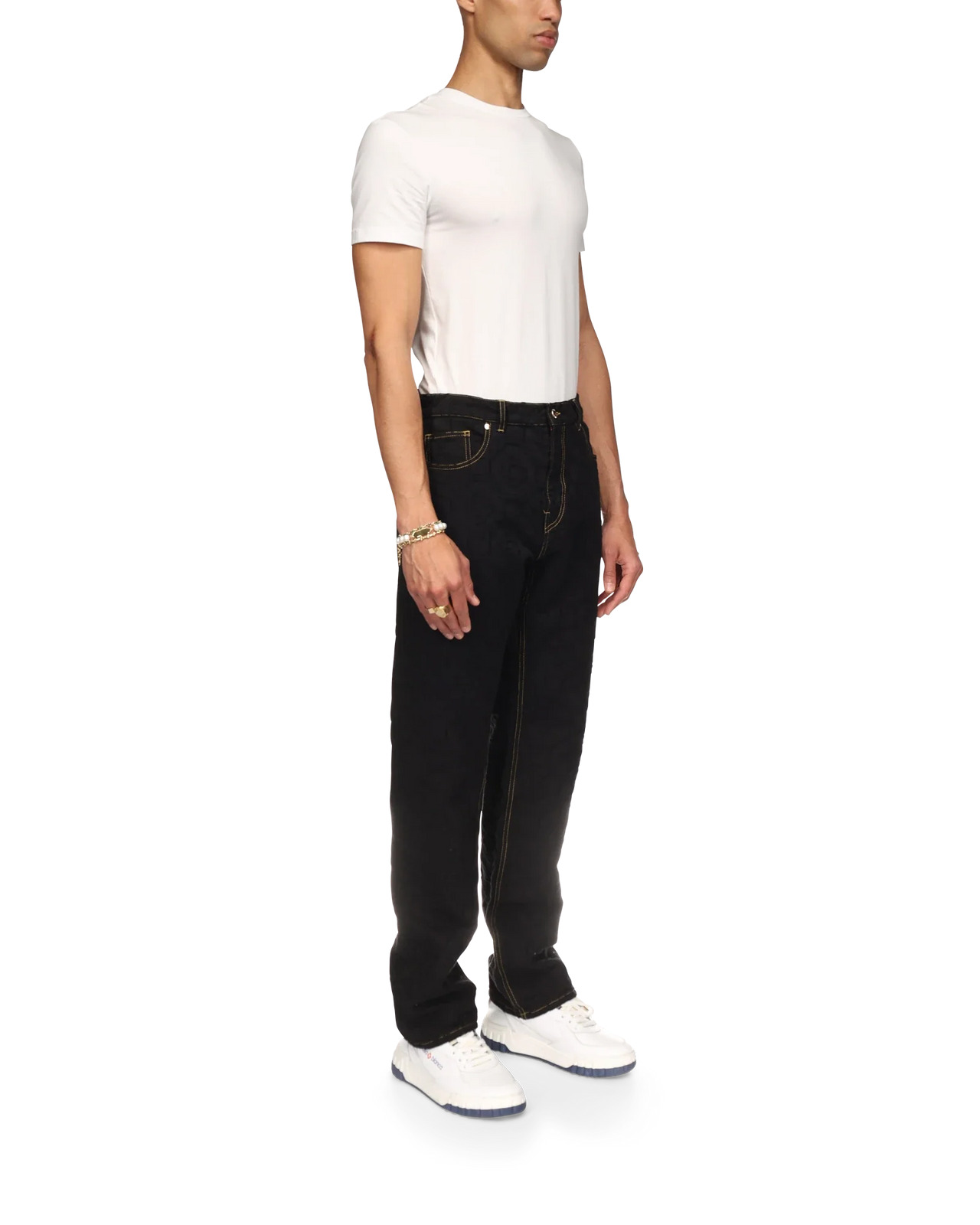 Jacquard Denim Jeans - 5