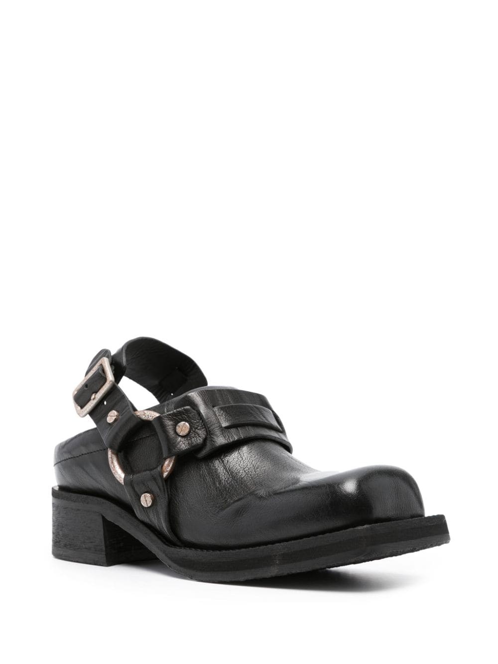 40mm square-toe leather mules - 2