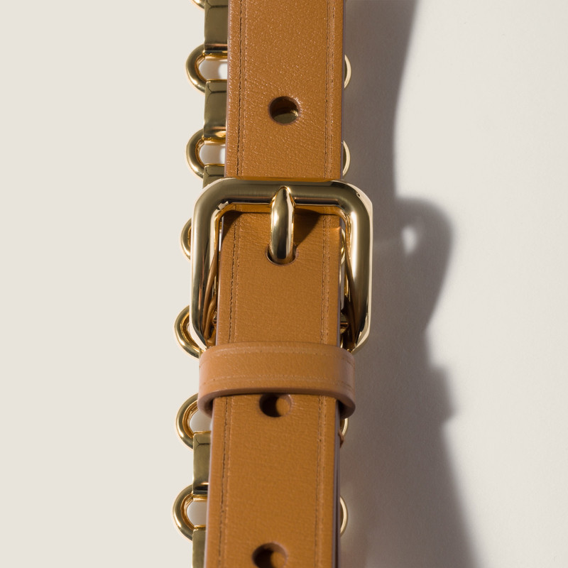 Miu Miu Leather and metal belt outlook