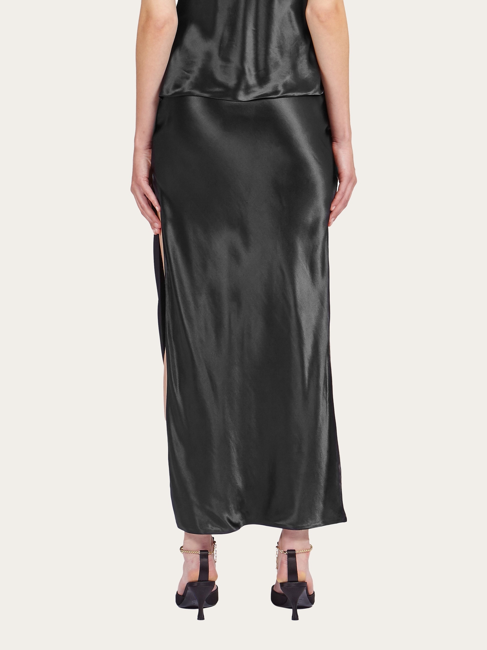 Longline satin skirt - 3