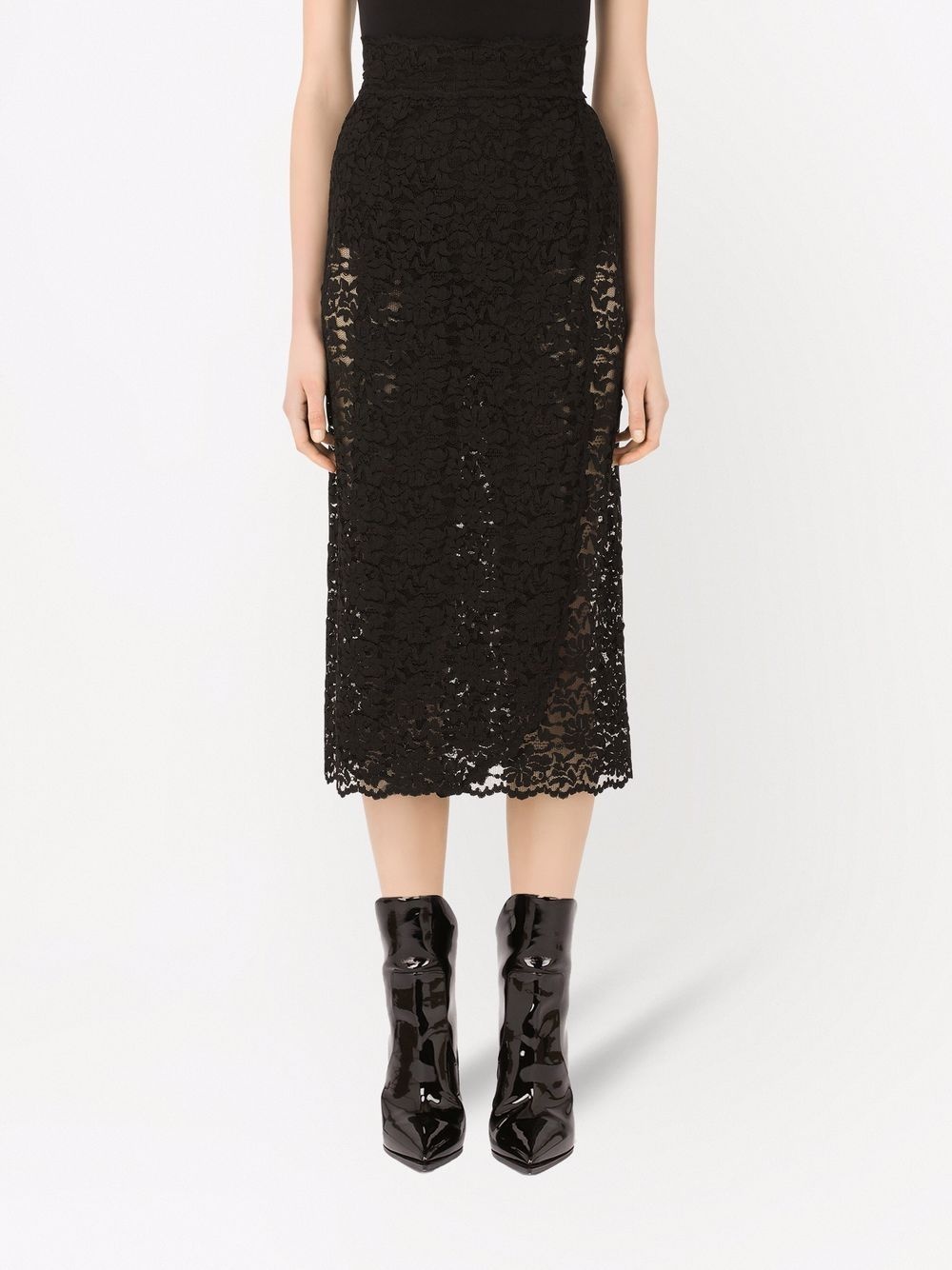 sheer lace midi skirt - 3
