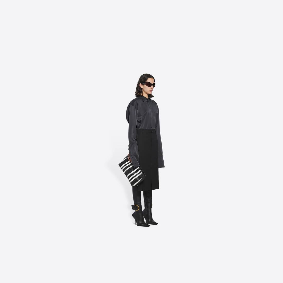 Barbes Large Zip Pouch in Black - 6
