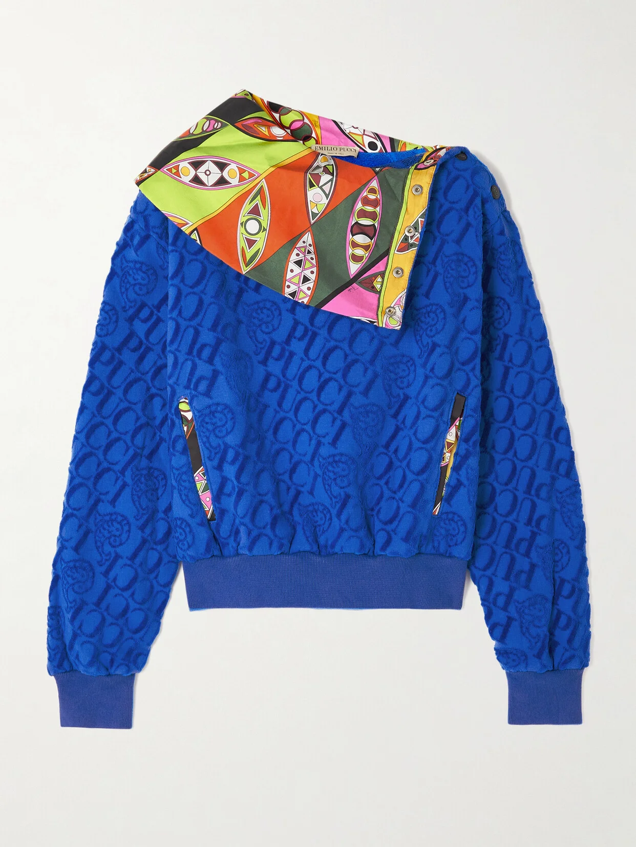 Silk Twill And Cotton-terry Jacquard Sweatshirt - 1