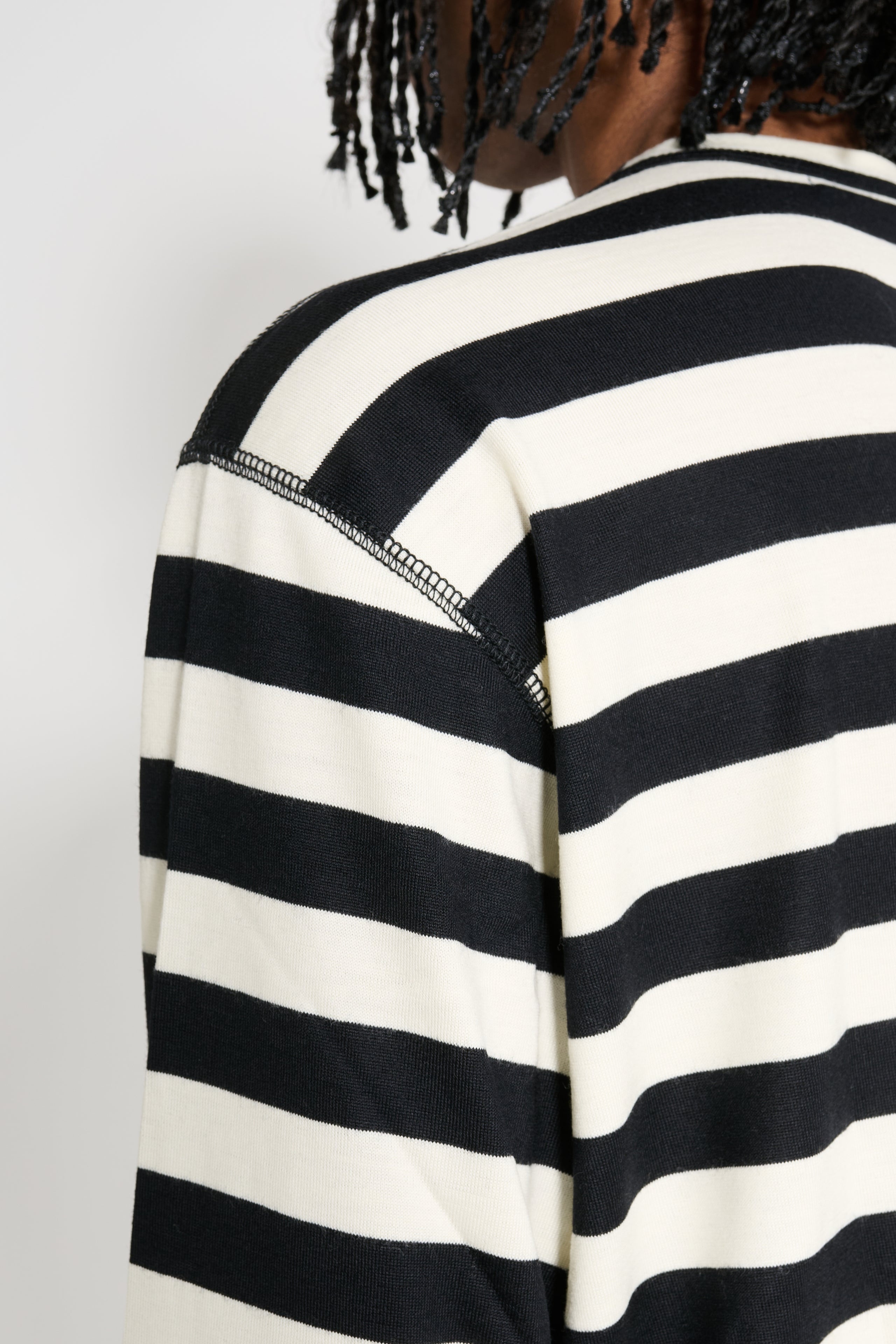 JUNYA WATANABE MAN STRIPED LONG SLEEVE T-SHIRT BLACK / WHITE - 6