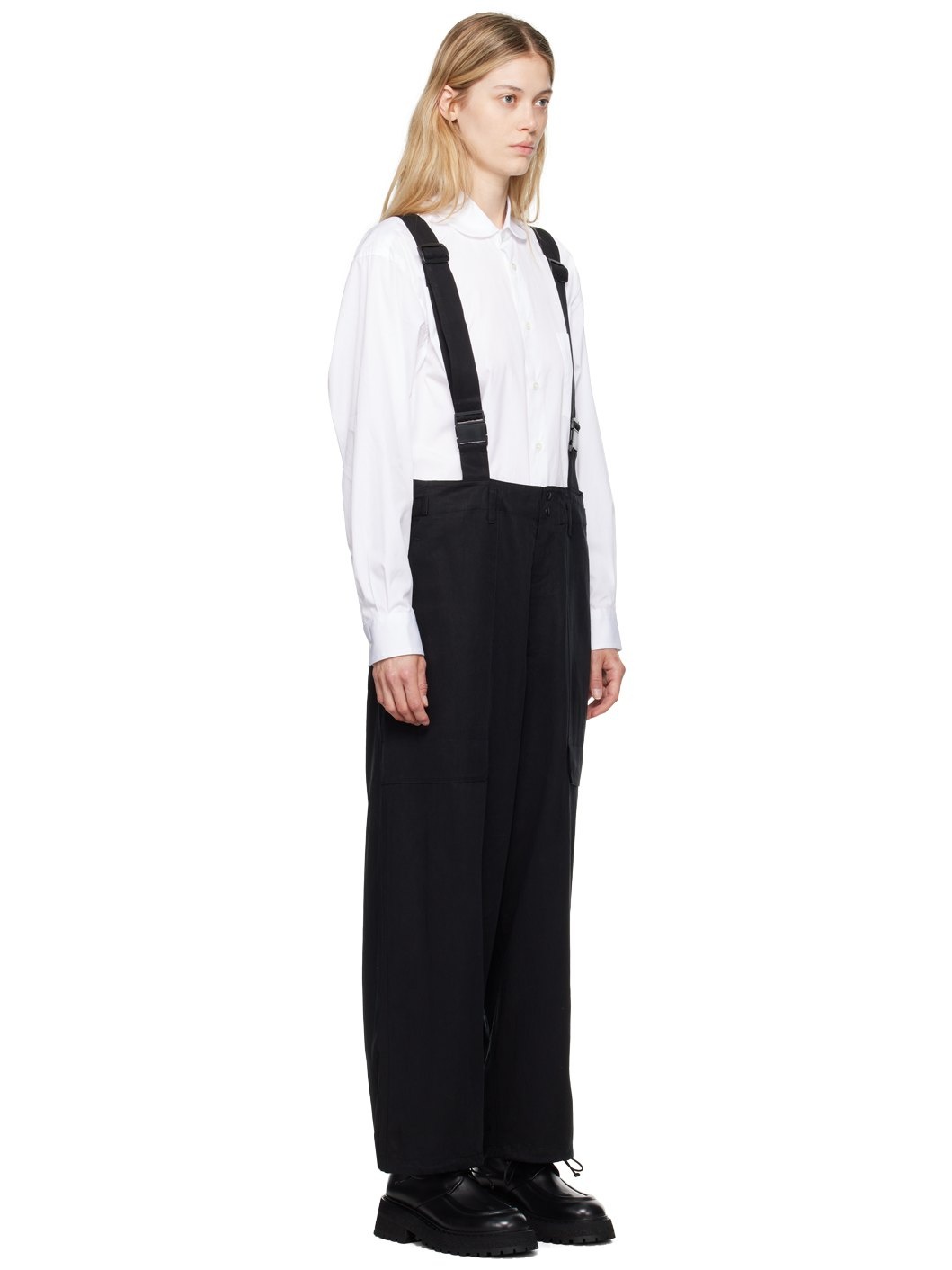Black Suspender Cargo Pants - 2
