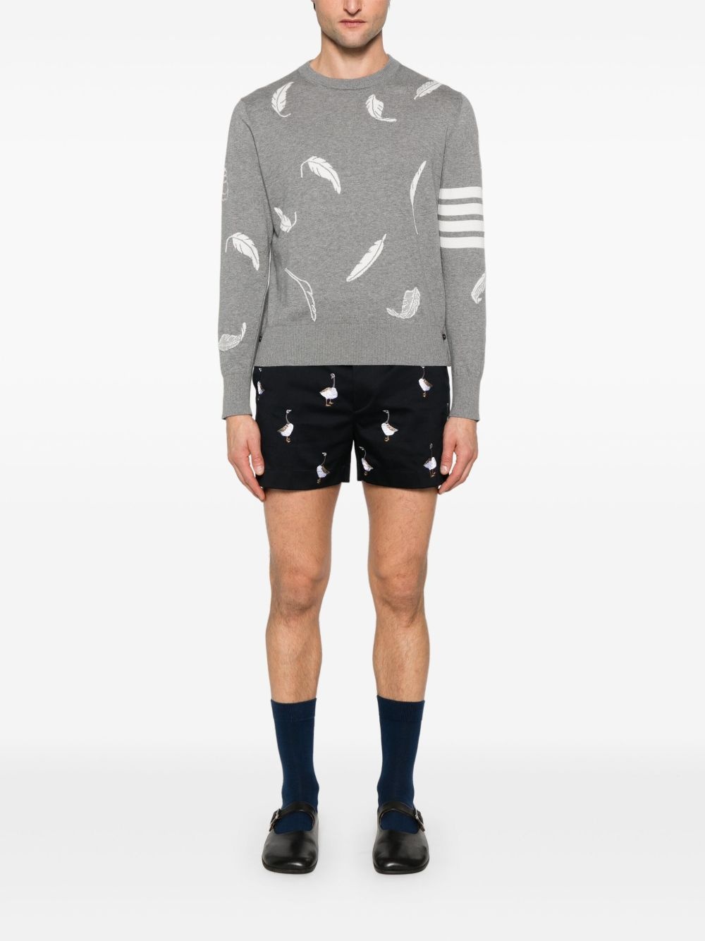 feather-intarsia cotton sweater - 2