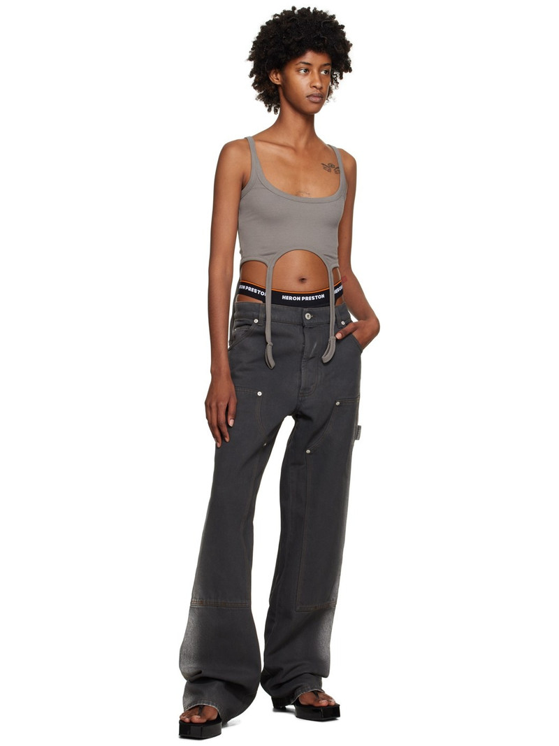 Heron Preston Gray Hooks Tank Top outlook