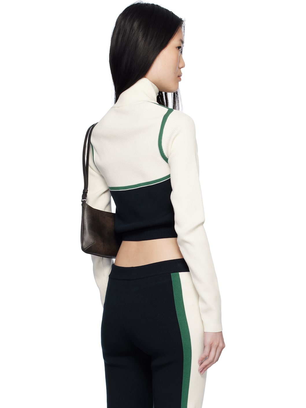 Off-White & Navy Racing Zip Jacket - 3