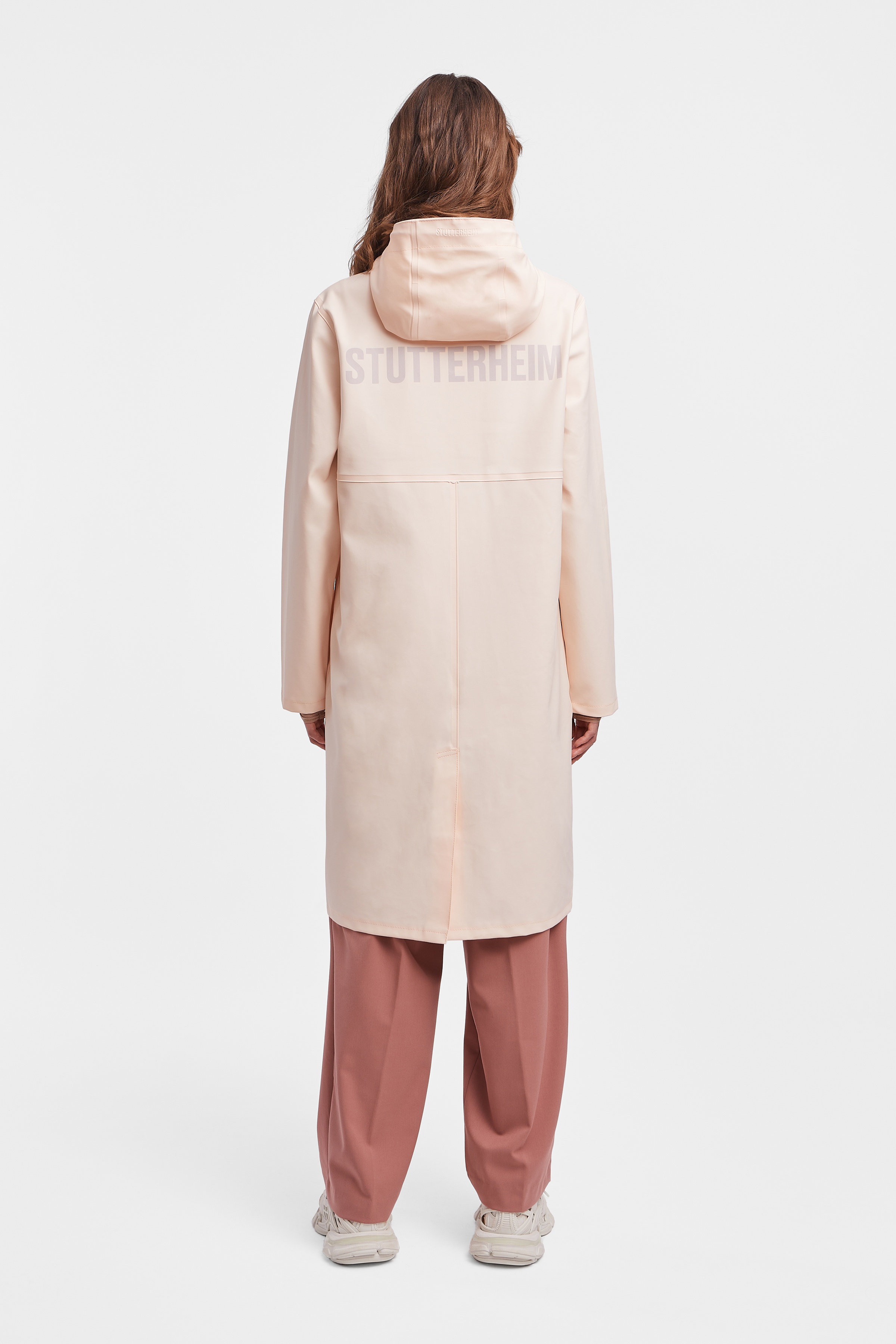 Stockholm Long Print Women Raincoat Peach - 4