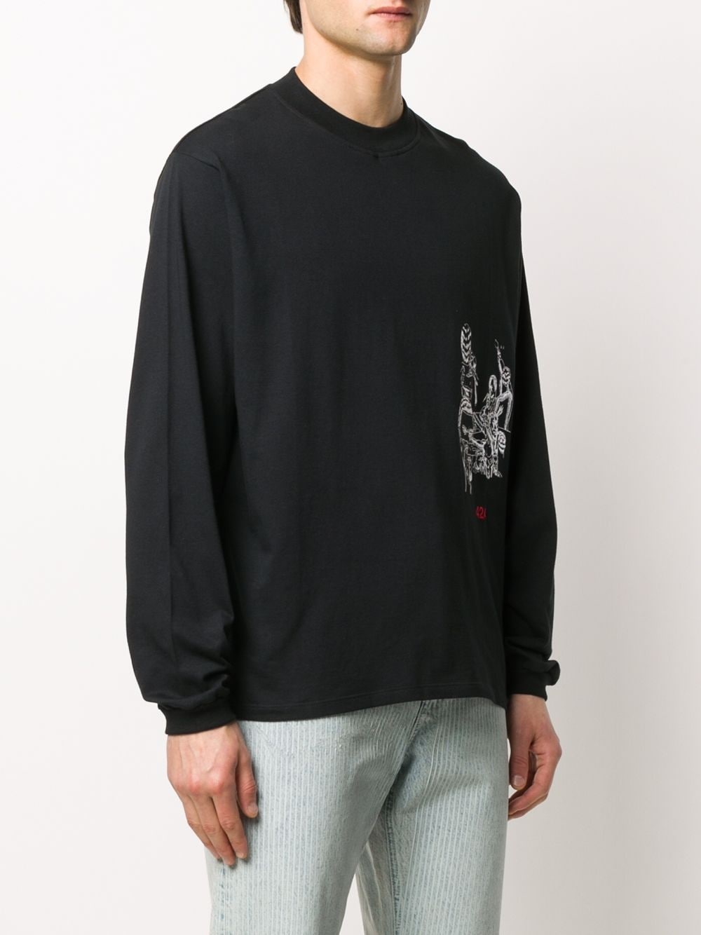 embroidered long-sleeve sweatshirt - 3