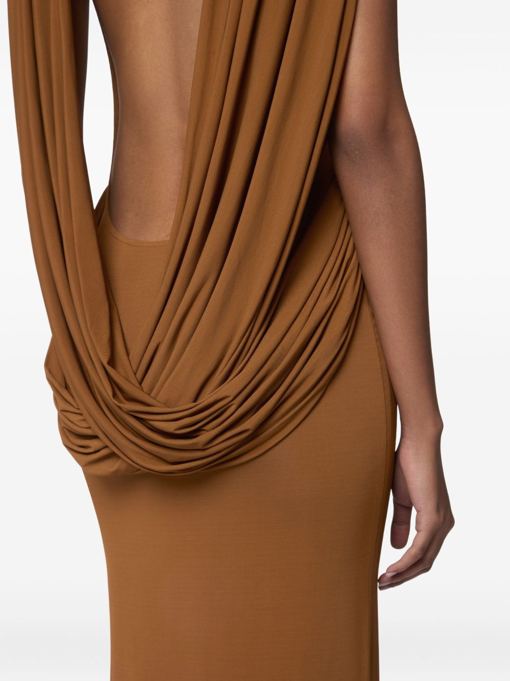 draped turtleneck maxi dress - 5