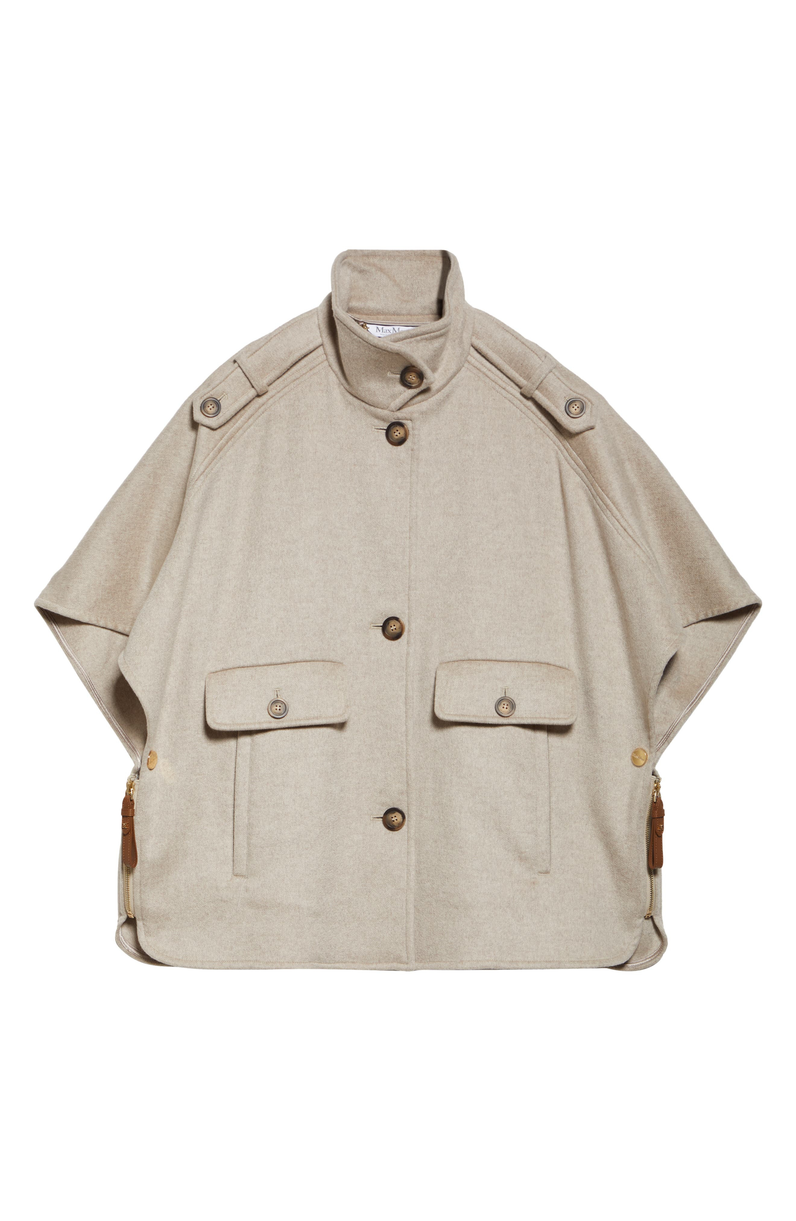 Max Mara Venere Double Face Cashmere Cape in Beige at Nordstrom - 6