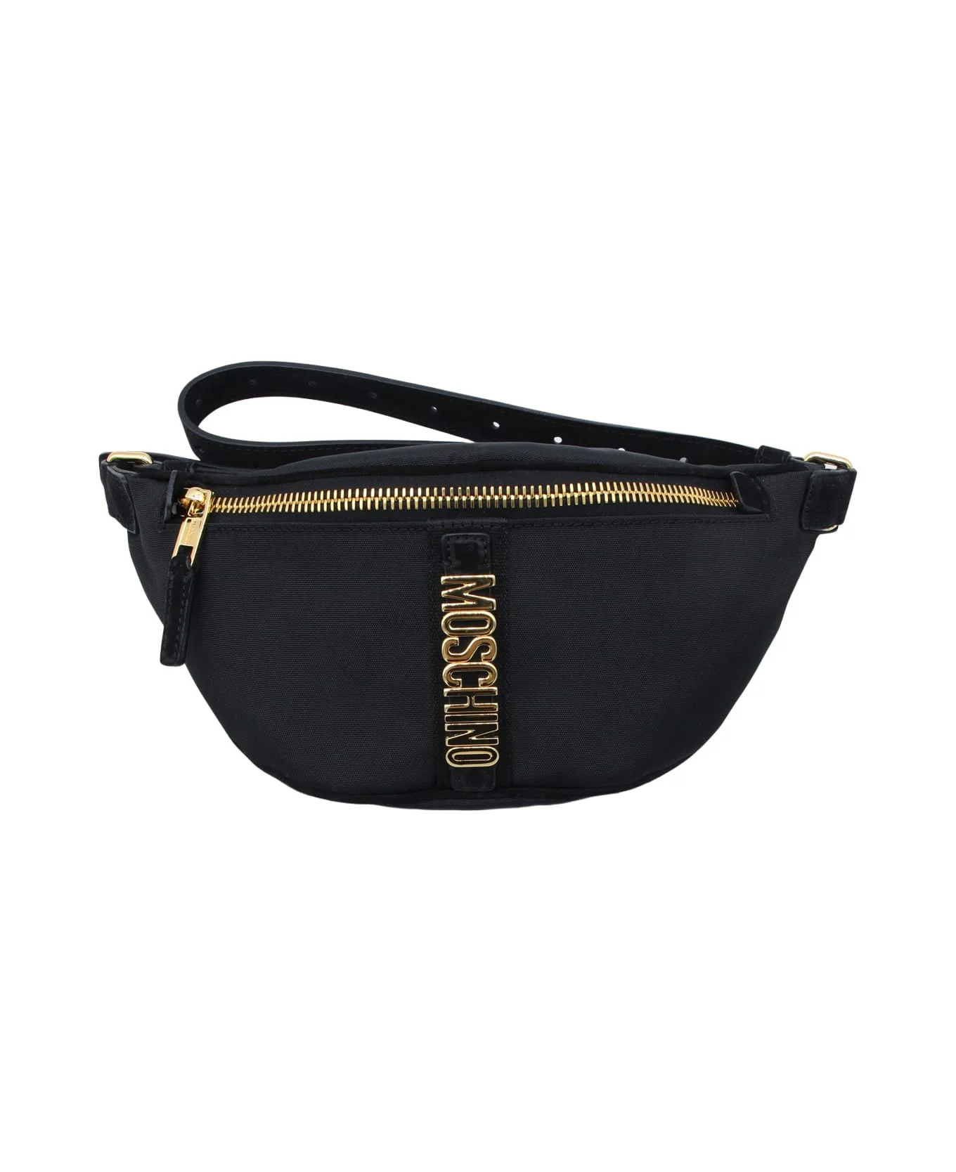 Black Leather Belt Bag - 1