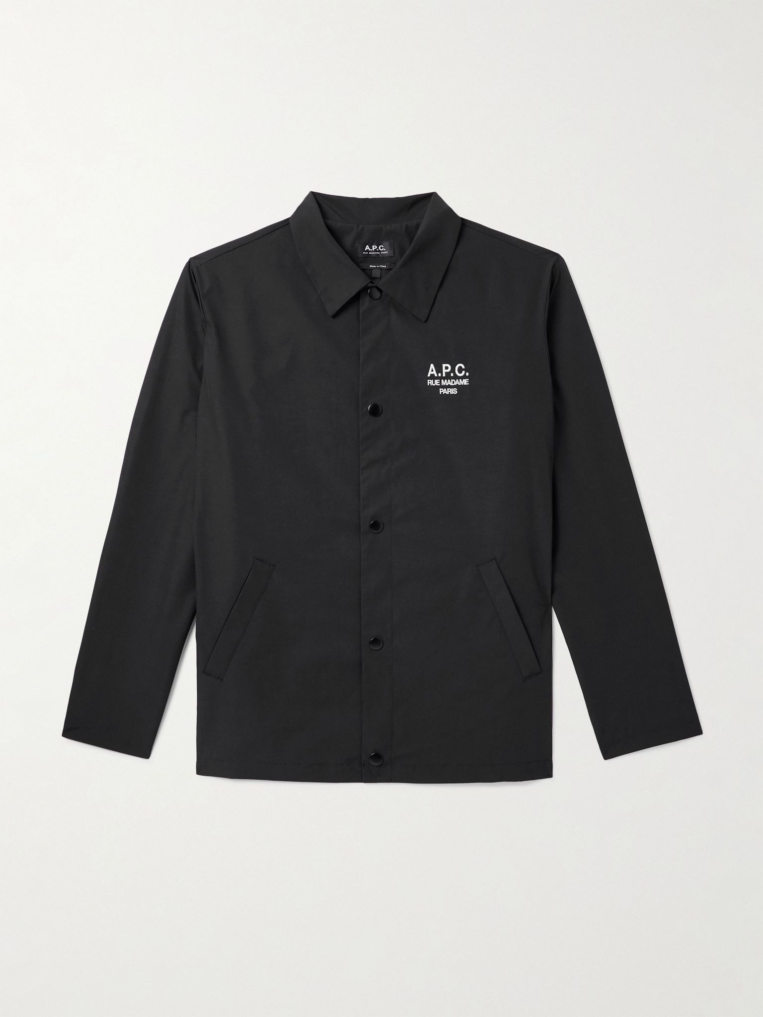 Regis Logo-Embroidered Shell Jacket Black - 1