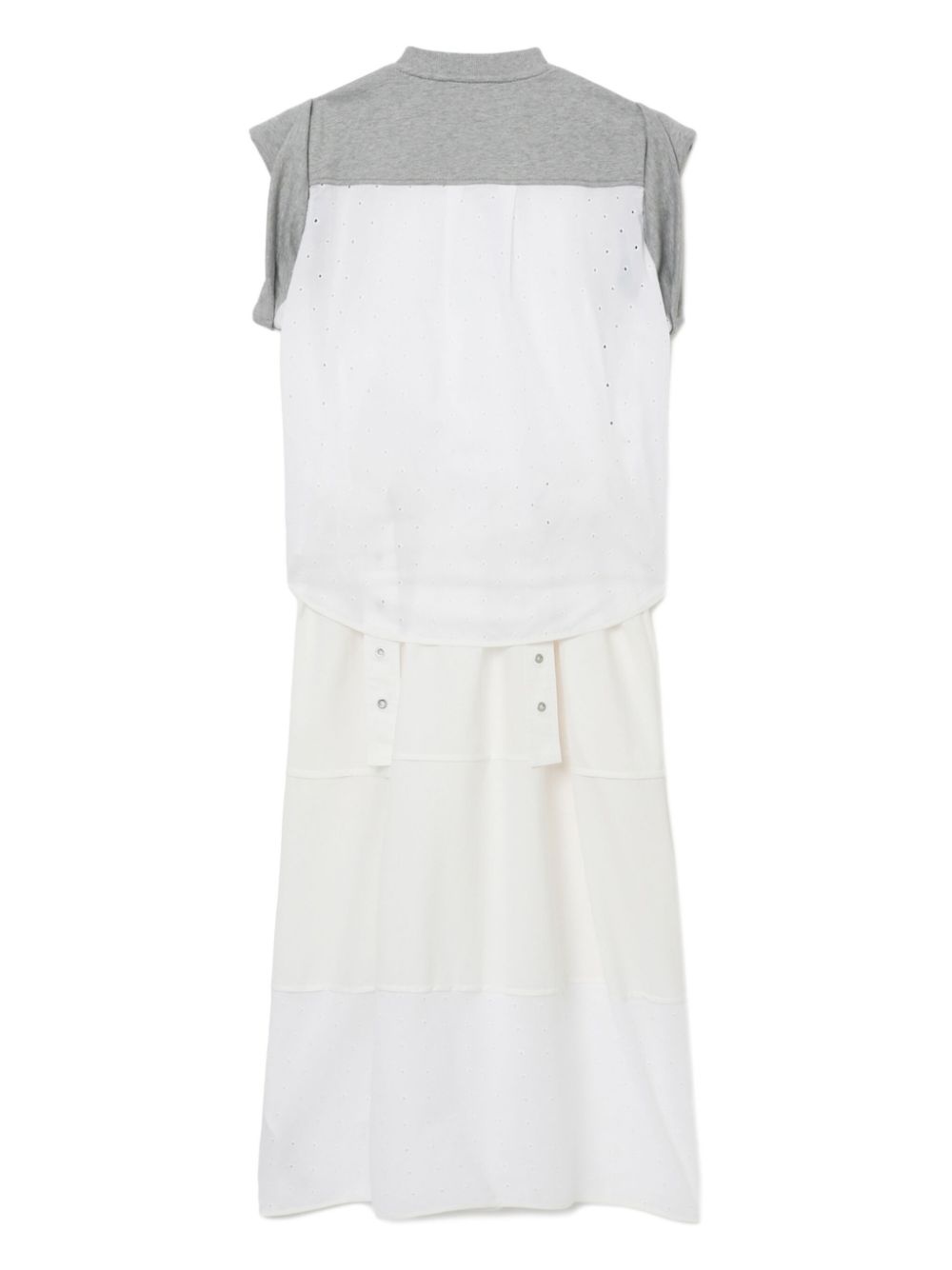 layered jersey-panel midi dress - 6