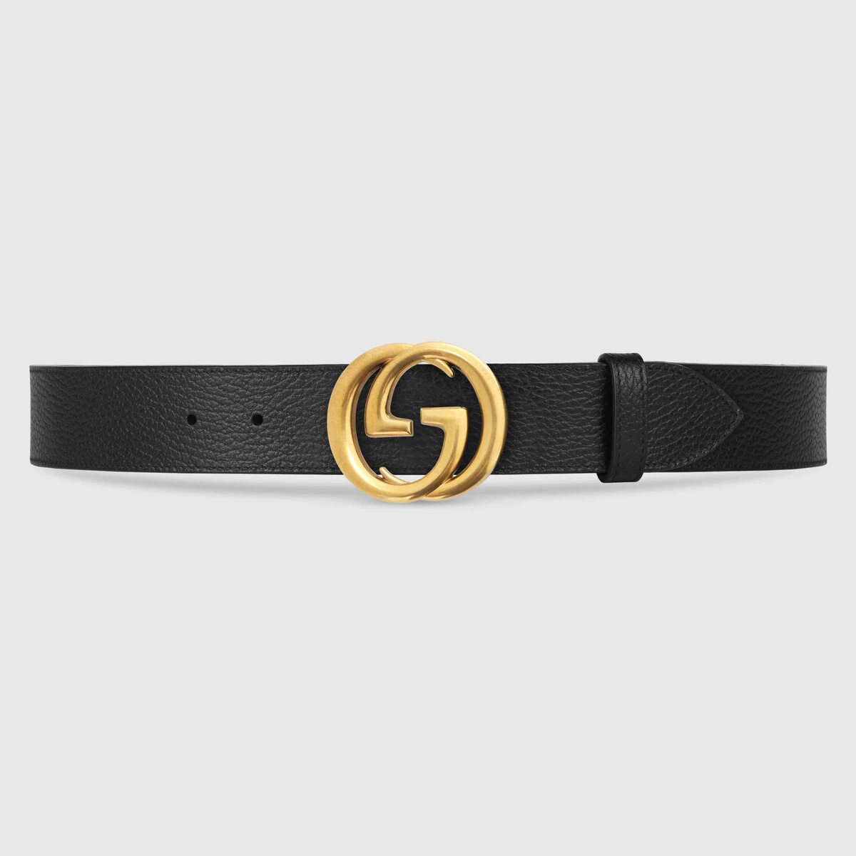 Leather belt with interlocking G buckle - 1