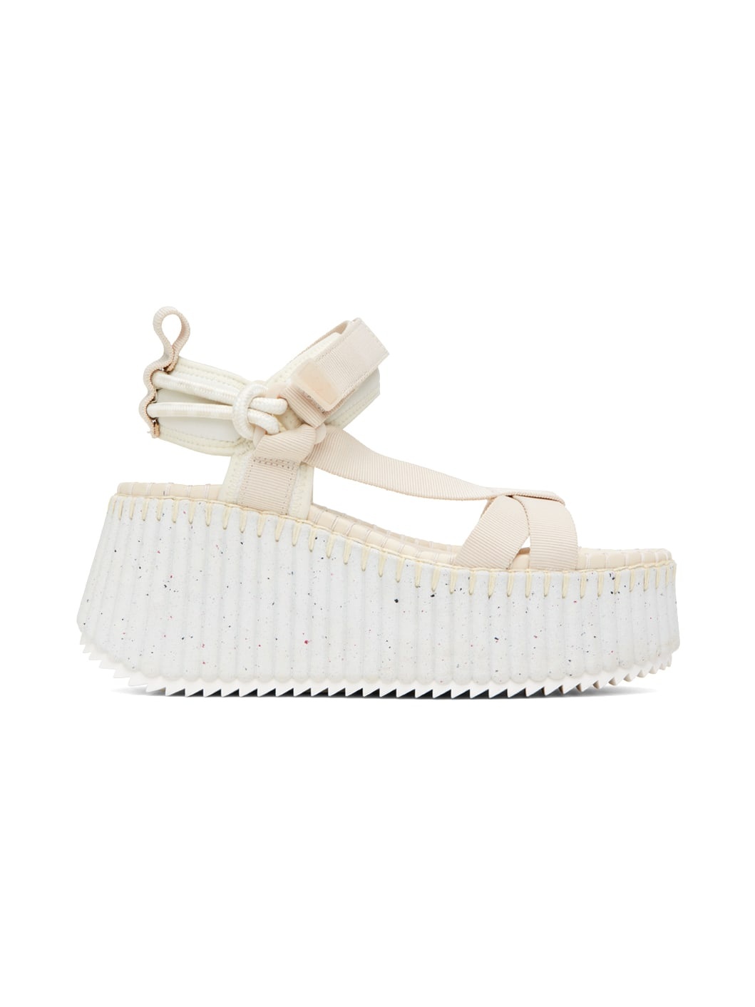 Beige Nama Wedge Sandals - 1