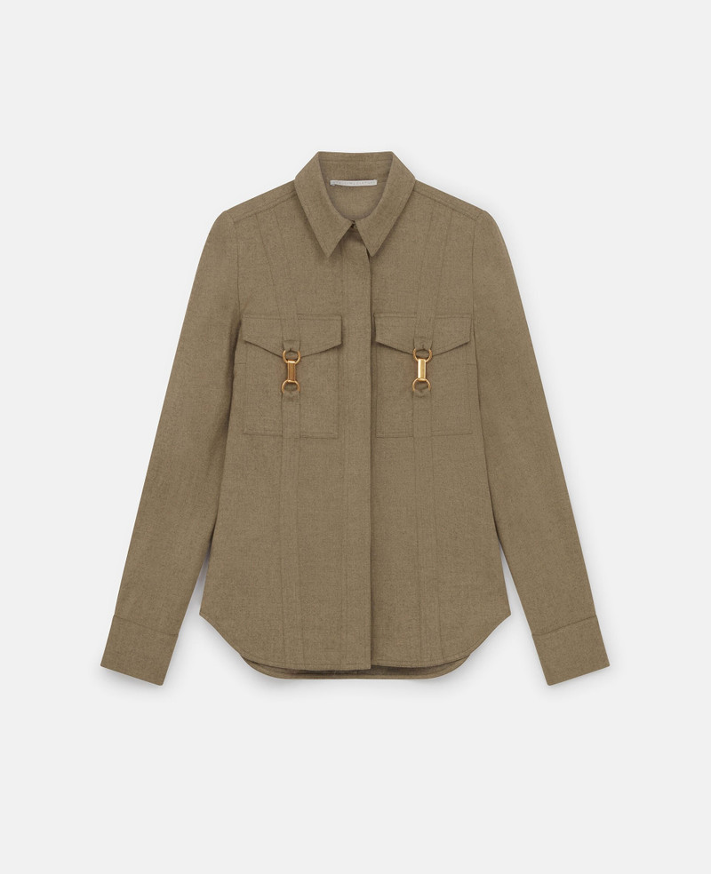 Clasp-Embellished 모직 셔츠 1