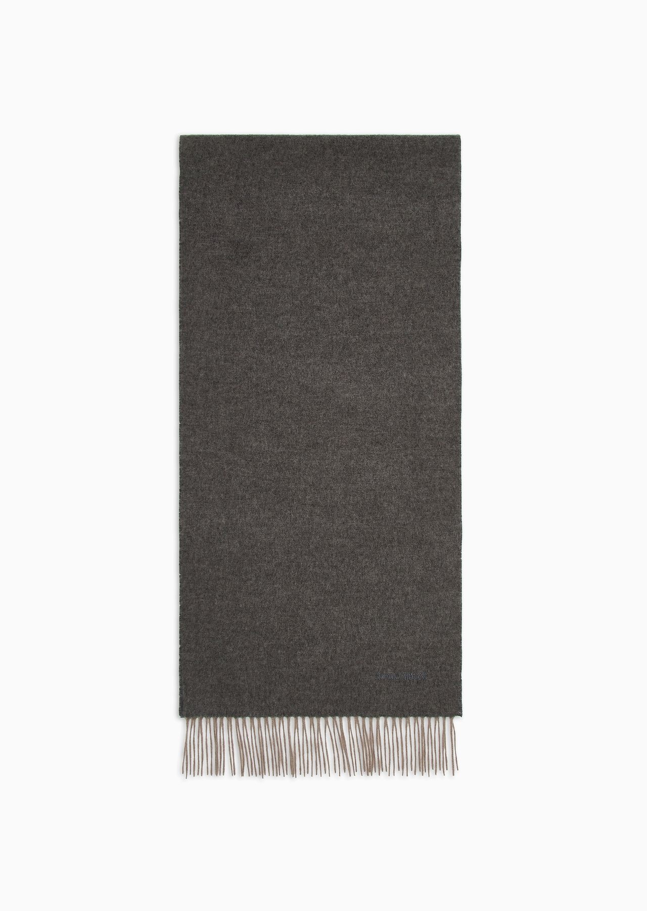 Cashmere scarf with embroidered logo - 1