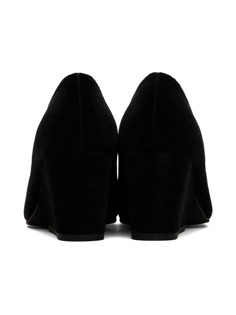 Black Velvet Wedge Heels 2