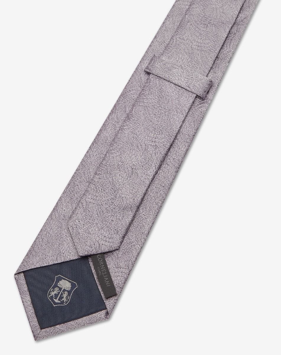 Jacquard silk tie with blue floral design - 3