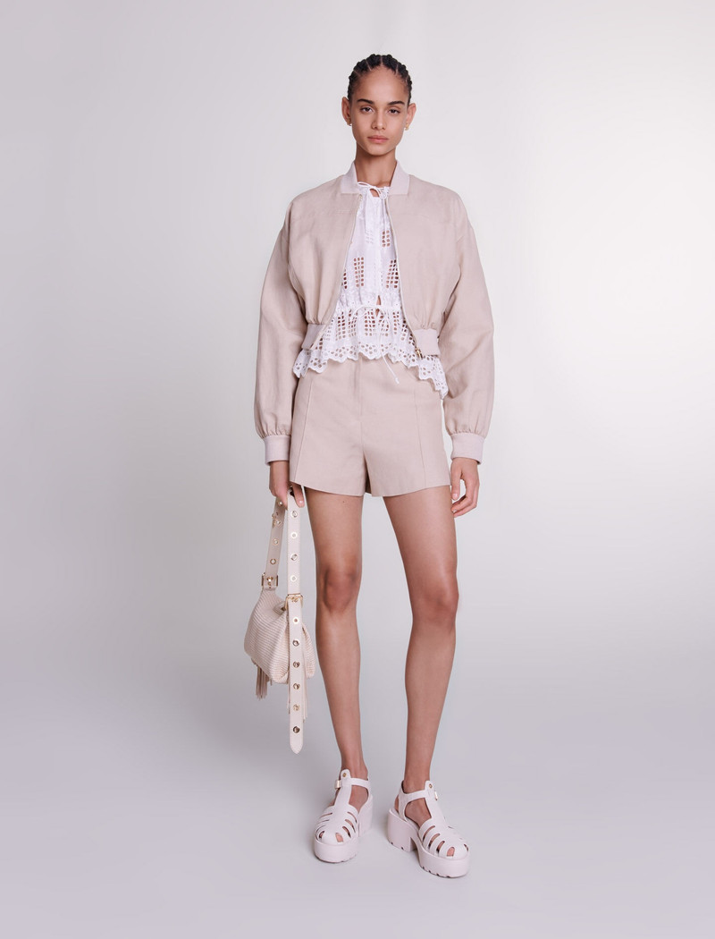 maje Cropped linen jacket outlook