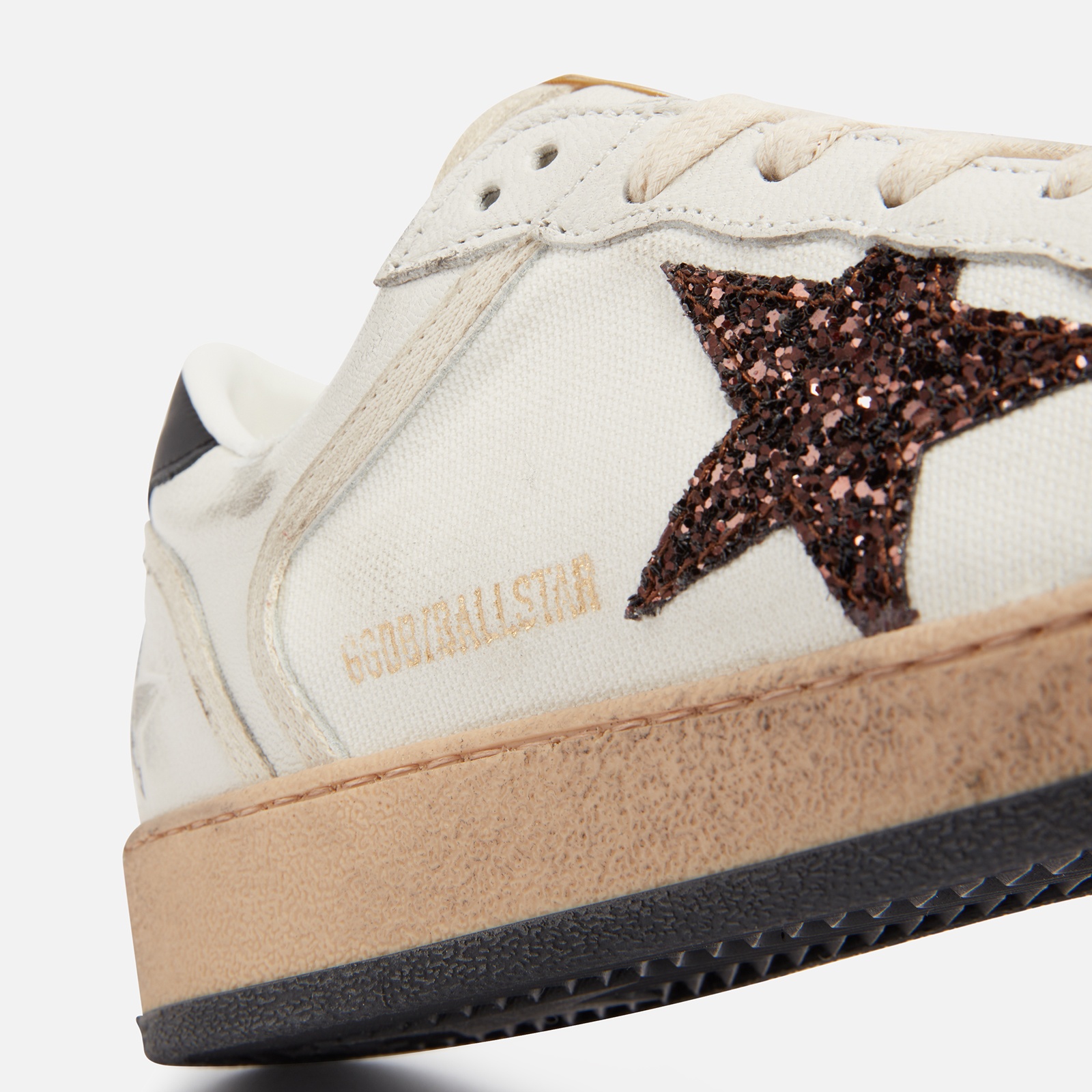 Golden Goose Women's Ball Star Leather and Canvas Trainers - 4