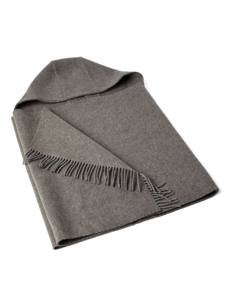 Brunello Cucinelli hooded fringed poncho outlook