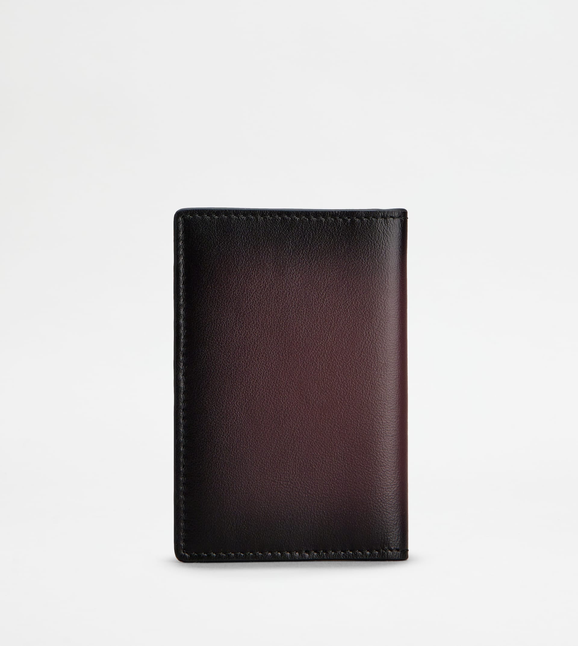 CARD HOLDER IN LEATHER - BURGUNDY, BLACK - 3