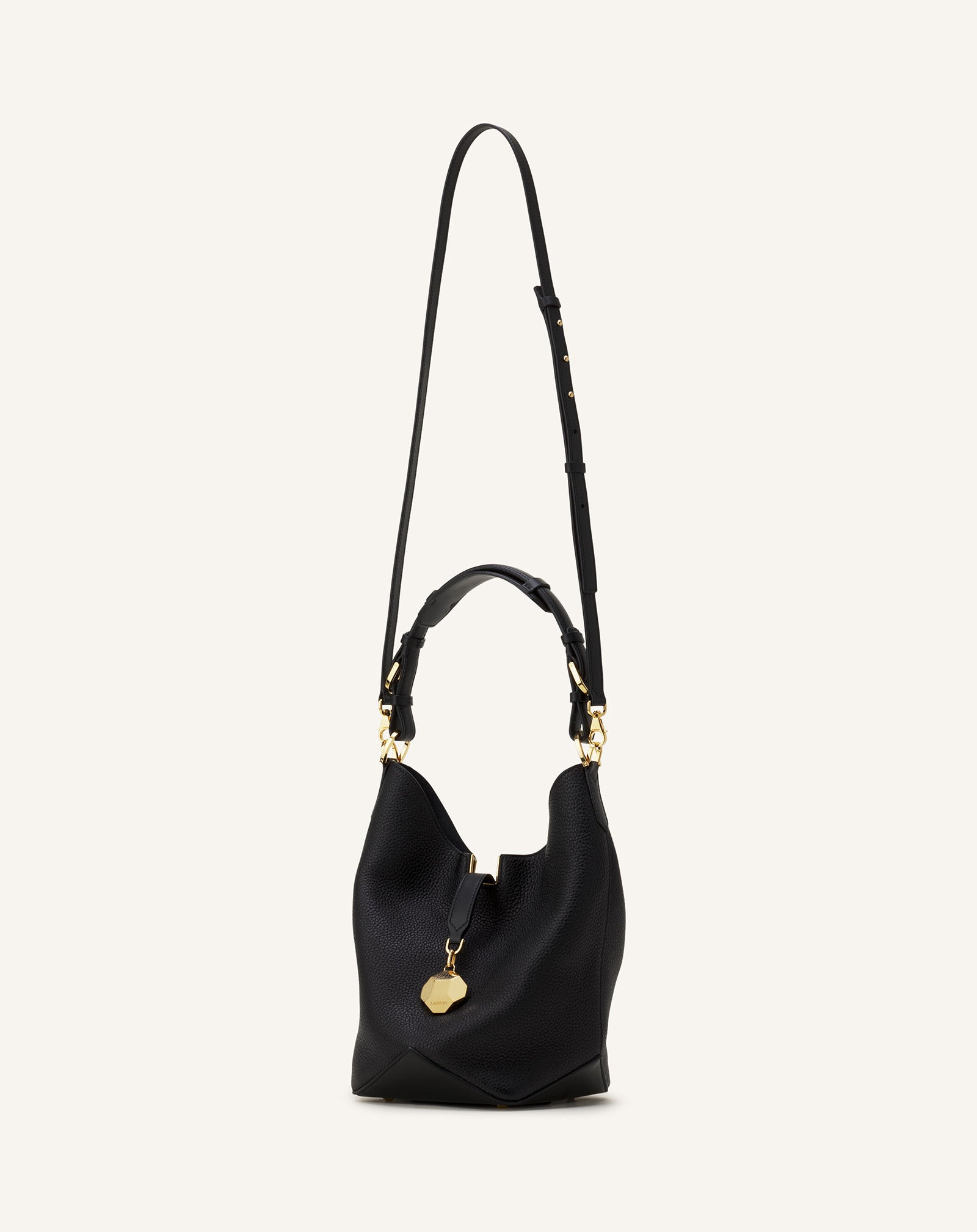 CATCH BY LANVIN MEDIUM LEATHER BUCKET BAG - 4