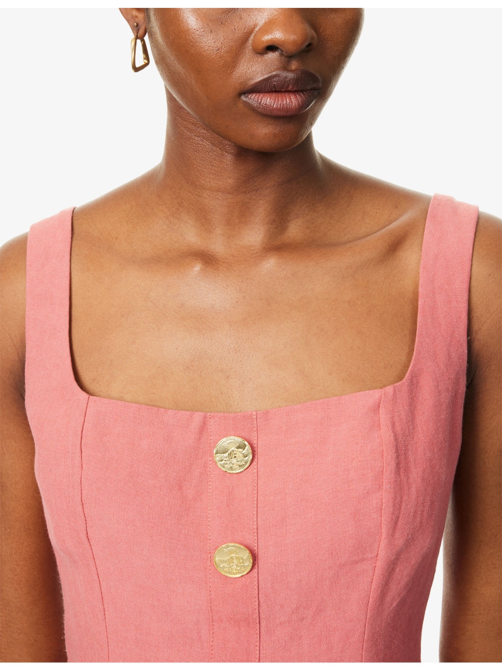 Eissa Square-Neck Linen Mini Dress - 5