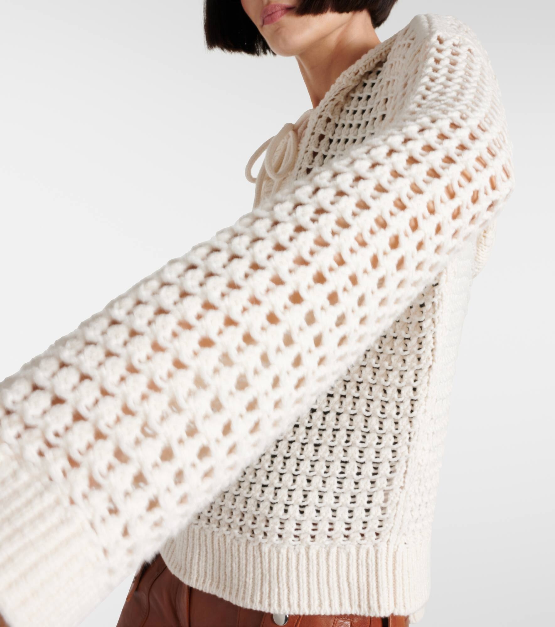 Open-knit cotton-blend sweater - 6