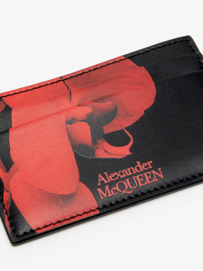 Men's Red Orchid Card Holder in Black/lust Red - 4