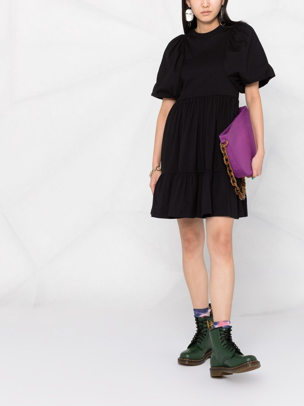 puff-sleeve mini dress - 2