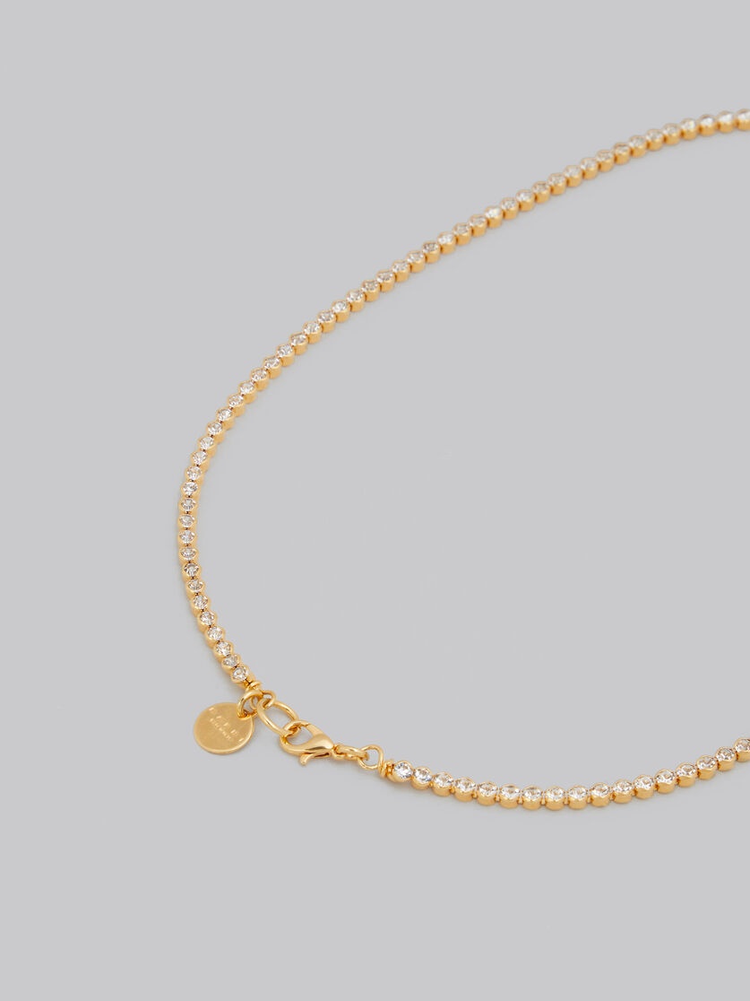CHAIN NECKLACE WITH RHINESTONE DICE CHARM 4