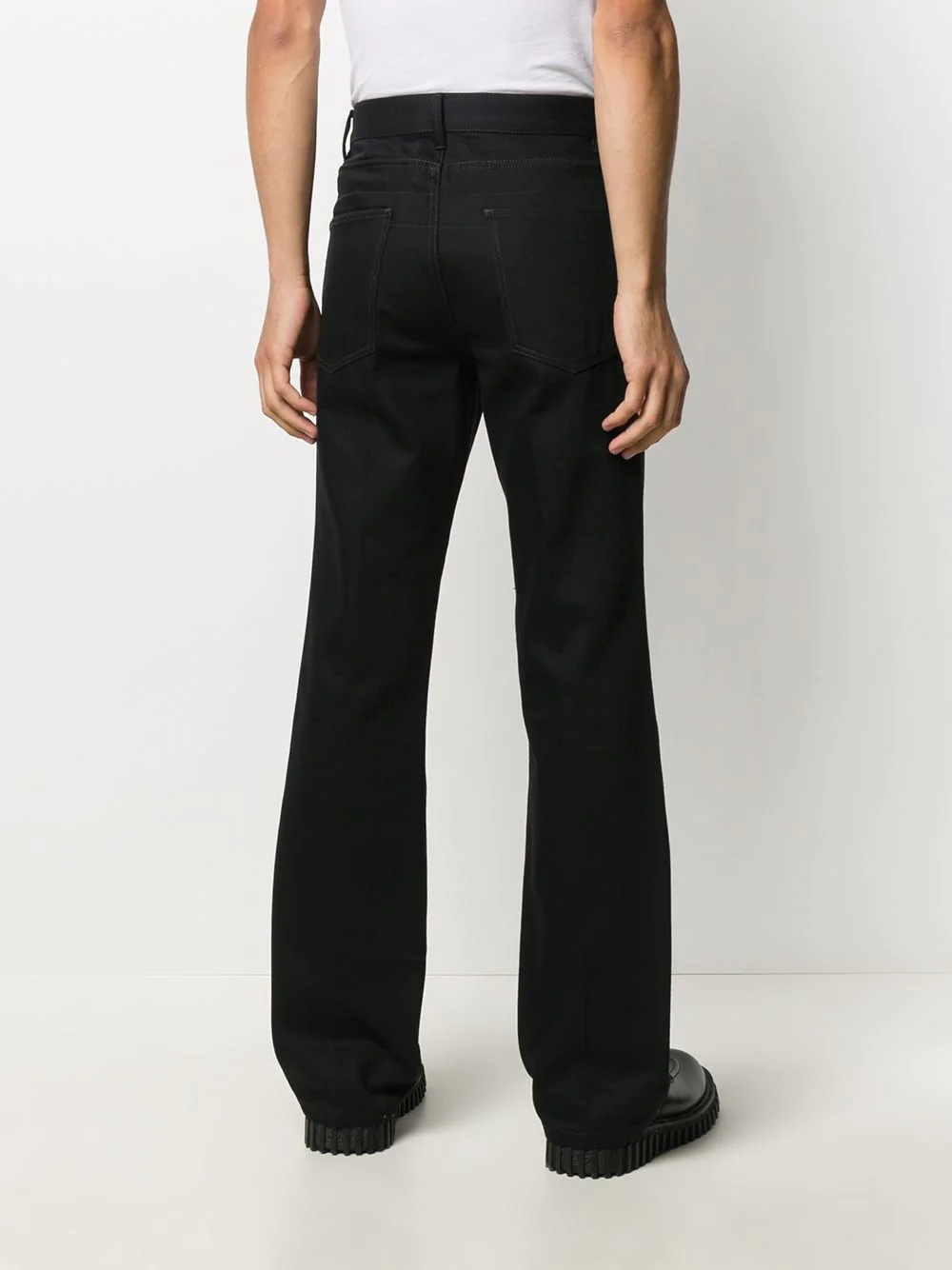 flared leg denim trousers - 4